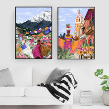 Arte abstracto moderno de pared de jardín para mujer, pintura en lienzo, cuadro de viaje de Colombia, carteles e impresiones, planta botánica, decoración del hogar 2024 - compra barato