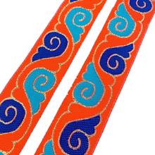 33MM Woven Jacquard Ribbon Orange Ethnic Embroidery Webbing Lace Trim For Curtain Clothing Bag DIY Farbic 2024 - buy cheap