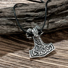 Colar punk vikings com corrente amuleto, colar de couro genuíno com pingente de âncora de cabra, corrente de aço inoxidável para homens, joia nórdica 2024 - compre barato