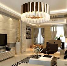 Post-modern luxury atmosphere upscale crystal glass lamps duplex building villa hotel round living room chandelier led 2024 - buy cheap