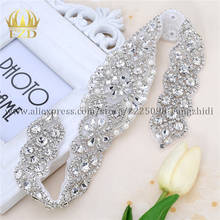 (1piece) Handmade Bling Sew On Hot Fix Beaded Crystal Silver Rhinestone Applique for Bridal Wedding Dress Belt Headbands Garter 2024 - buy cheap