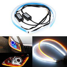Tira de luces LED de 60cm para coche, luz de ojo de Ángel, diurna, flexible, de alta calidad, 2 piezas 2024 - compra barato