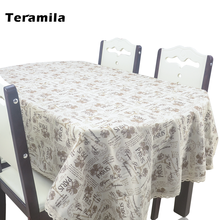 Teramila-Mantel Rectangular con diseño de flores para comedor, cubierta gruesa de lino y algodón con encaje, para fiesta, cocina y hogar 2024 - compra barato