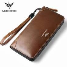 Wallet Men Male Retro Long Wallet Men's Leather Clutch Wallet Wrist Belt Wallet Men's Leather Business Bag Fashion 2024 - buy cheap
