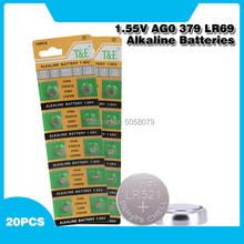 Baterias de botão alcalinas 20x ag0, célula de bateria 379 sr521sw d379 v379 v520 280-59 gp379 sr63 ag0 618 ja lr520 bateria de relógio 2024 - compre barato