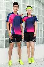 Quick Dry Tennis Sports Suit For Men & Women O-Neck Breathable Sweat Absorption Short Sleeve Badminton T-Shirt & Shorts L977SHC 2024 - buy cheap