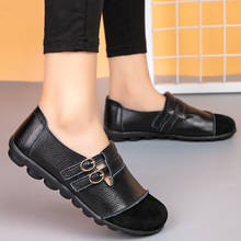 Sapato feminino nude plataforma de couro legítimo, calçado casual respirável com fivela 2024 - compre barato