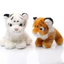 Boneco de pelúcia infantil, 13cm, boneco realista, simulação de leopardo branco, aniversário, tigre, leão, pelúcia 2024 - compre barato