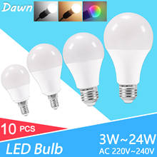 LED lamp led bulb E27 E14 AC 220V 240V Smart IC Real Power lampada 24W 20W 18W 15W 12W 9W 6W 3W LED Bombilla Ampoule 2024 - buy cheap