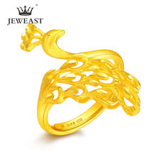 JLZB anillo de oro puro de 24K, anillo de oro auténtico AU 999, anillos de oro sólido, elegantes, brillantes, hermosos, lujosos, joyería clásica de moda, producto en oferta, nuevo 2020 2024 - compra barato