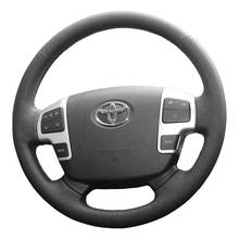 LC200 PONSNY Cobre Caso de Direcção Do Carro para Toyota Land Cruiser 2007-2012 Mão-costurado Artificial Couro Micro Fibra couro 2024 - compre barato