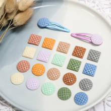 Embossed Chequered Waffle Cake Round Square Resin Patch DIY Handmade Jewelry Earrings and Ear Nails Fittings Material 2024 - buy cheap