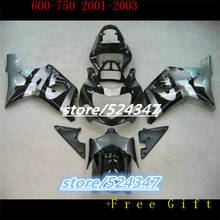 NEW ABS Injection Fairings Kit For Suzuki GSXR600 750 GSXR 600 K1 2001 2002 2003 01 02 03 bodywork black silver  Fairing kits 2024 - buy cheap