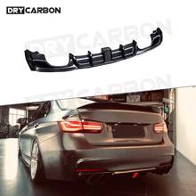 Difusor trasero de fibra de carbono/FRP con luz LED para BMW Serie 3, F30, F35, M Sport, 2012-2018, cuatro salidas de escape, parachoques, protector de labios 2024 - compra barato