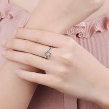 925 пробы серебряные кольца для женщин мозаика CZ Циркон синие изменяемые кольца ювелирные изделия 2024 - купить недорого
