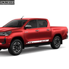 Captador esportivo de porta de carro, listras para toyota hilux revo vigo, adesivo de saia lateral, decoração de carroceria, acessórios decalques de vinil 2024 - compre barato