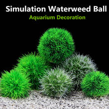 Simulação aquário musgo planta bola decoração tanque de peixes submersível palheiro grama waterweed bola paisagem ornamento 2024 - compre barato