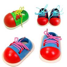 Деревянная игрушка шнурки обувь галстук со шнуровкой обучение дошкольного развития навыков инструмент милые стильные, на шнуровке, до опираясь игрушечная обувь 2024 - купить недорого