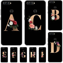 Capa em tpu macio com letras pretas para lenovo k5 play, capa fofa de desenhos animados de flores, para lenovo k5 pro k 5 plus note a6020 a7020 2024 - compre barato