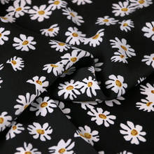 145cm Width Small Daisy Flower Printed Polyester Satin Fabric For Woman Summer Dress Blouse Tissu Tela Хлопок материал DIY 2024 - buy cheap