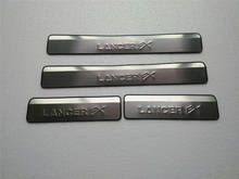 Placa de desgaste de acero inoxidable para coche Mitsubishi Lancer/Lancer X/Lancer Evo, alféizar de puerta, estilismo para coche, 2010-2015 2024 - compra barato