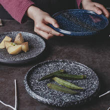 12 Inch Japanese Art Retro Ceramic Round Sushi Plate Modern Home Kitchen Commercial Salad Steak Plate Hotel Restaurant Tableware