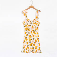 Vestido feminino de verão, vestido casual de frutas, estampa plissada, decorativo, slim, vestidos 2024 - compre barato