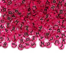 Mix rosa vermelho transparente acrílico carta contas 4x7mm redondo espaçador contas para fazer jóias diy colar pulseira acessórios 2024 - compre barato