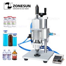 ZONESUN Pneumatic Semi-automatic Oral Medicine Penicillin Glass Bottle Vial Capping Machine 2024 - buy cheap