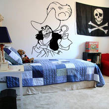 Pirate Wall Decal Bedroom Cartoon Ship Pirates Hook Wall Sticker Vinyl Girls Boys Kids Room Teenager Room Decor X096 2024 - buy cheap