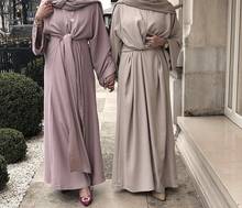 Plain Abaya Wrap Front Muslim Dress Kaftan Islam Clothing African Maxi Dresses For Women Vestido Robe Musulman De Mode 2024 - buy cheap