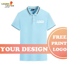 Men and women can wear POLO shirt tops 12 colors customized logo short-sleeved shirt lapel printing DIY brand text 2024 - buy cheap