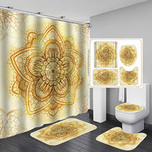Conjunto de cortina de chuveiro estilo boêmio com tapete, para banheiro, à prova d'água, antiderrapante, durável, decoração para banheira 2024 - compre barato