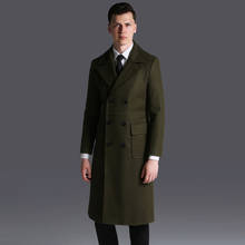 Шерстяное длинное Мужское пальто больших размеров 6xl, зимняя мужская куртка, шерстяное пальто, Мужское пальто, серая мужская одежда, Abrigo Hombre KJ253 s 2024 - купить недорого