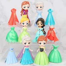 6PCS Disney Princess Dressing Doll Action Figures Toys Cake Decoration Birthday Gift Cinderella Snow White Fairy Dolls 2Y04 2024 - buy cheap