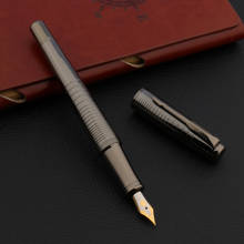 High quality classic new stripe Pattern Metal Gun grey fashion gift Fountain Pen ink pens Business Office school supplies 2024 - buy cheap