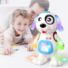 Милая электрическая игрушка, музыкальный светильник для собаки, танцевальный робот, собака, ходячие щенок, Детские интерактивные игрушки, 3 года, развивающие игрушки 2024 - купить недорого
