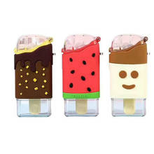 Cute Donut Ice Cream Water Bottle With Straw Creative Square Watermelon Cup Portable Leakproof Bottle BPA Free free shipping 2024 - buy cheap