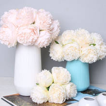 1 paquete 5 piezas gran peonía artificial de seda flor decoración para el ramo de bodas blanco peonía Home Display Paquete de flores falsas corazón peonía Rosa Ro 2024 - compra barato