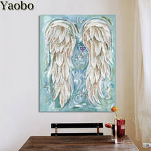 5d DIY Diamond Painting cross stitch kit Angel wings full drill square round feathers diamond embroidery mosaic decoration new 2024 - buy cheap