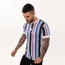 Summer Men's Letter Print Fitness T-Shirt New Men's Fashion Stripes Casual Sports Short Sleeve T-Shirt Polyester Quick Dry 2024 - buy cheap