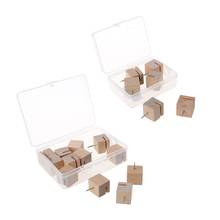 6/12pcs Wooden Square Nail Thumbtack Board Pins Pushpins Drawing Photo Wall Stud 2024 - buy cheap