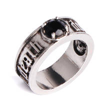 Классическое мужское кольцо из нержавеющей стали, модное кольцо с черным кристаллом в стиле панк, череп, скелет, мужское свадебное обручальное ювелирное изделие 2024 - купить недорого