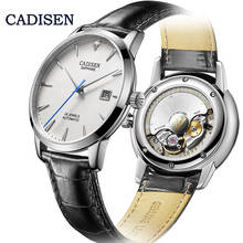 CADISEN мужские часы автоматические механические наручные часы MIYOTA 9015 Топ бренд Роскошные настоящие бриллиантовые часы изогнутые сапфировые стеклянные часы 2024 - купить недорого