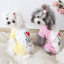 Pijama de algodón para perro, Mono para cachorro, ropa para perro pequeño, camisa para dormir, Yorkshire, Pomeranian, caniche 2024 - compra barato