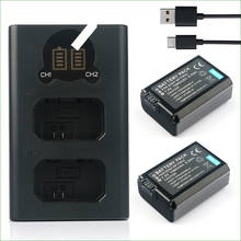 2 шт. 1080 мАч NP-FW50 NP FW50 NPFW50 батарея + двойное USB зарядное устройство для Sony NEX 3 5 7 DSC-RX10 II III A7 A7R A7S A3000 A6000 A7000 2024 - купить недорого
