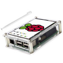 Экран 3,5 дюйма для Raspberry Pi, сенсорный ЖК-дисплей, монитор с прозрачным защитным чехлом для Raspberry Pi 3, 2, Модель B 2024 - купить недорого