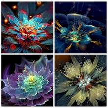 KAMY YI-Cuadro de flores de loto 3D con diamantes, foto, bordado completo de diamantes, arte mosaico, arte artesanal, Mural, decoración del hogar 2024 - compra barato