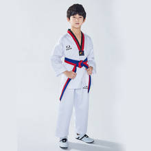 GINGPAI-uniforme profesional de Taekwondo para niños y adultos, ropa TKD de manga larga, conjunto de entrenamiento Fitness, rendimiento, color blanco 2024 - compra barato