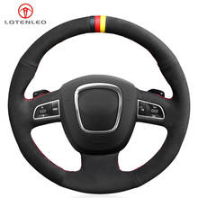 LQTENLEO Black Suede DIY Car Steering Wheel Cover for Audi A3 2006-2013 A5 S5 2008-2012 S6 Q7 2007-2011 RS4 2007-2008 2024 - buy cheap